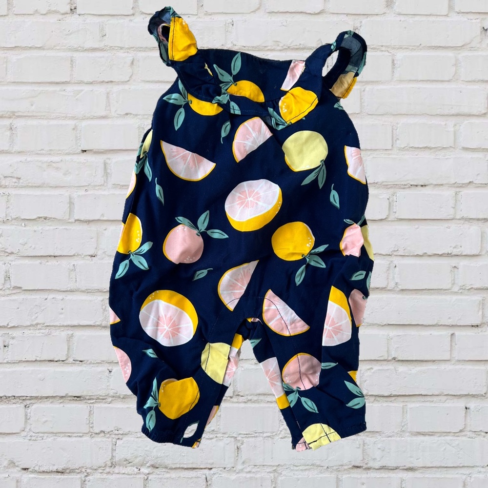 Carters Navy with Lemons and Grapefruit Romper, newborn